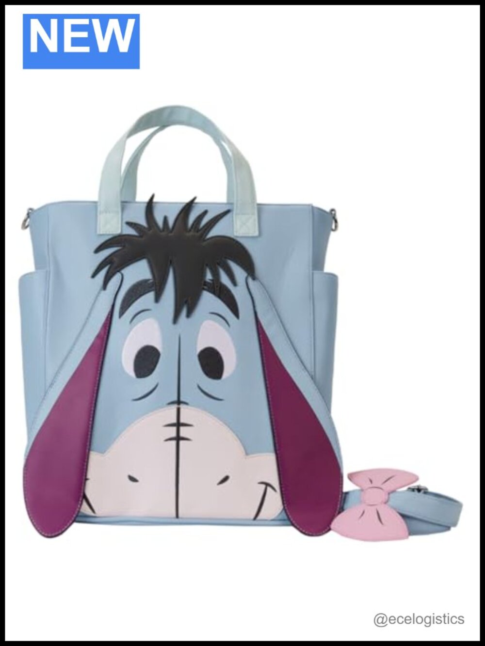 Disney Winnie The Pooh Eeyore Convertible Tote Crossbody Bag Faux Leather